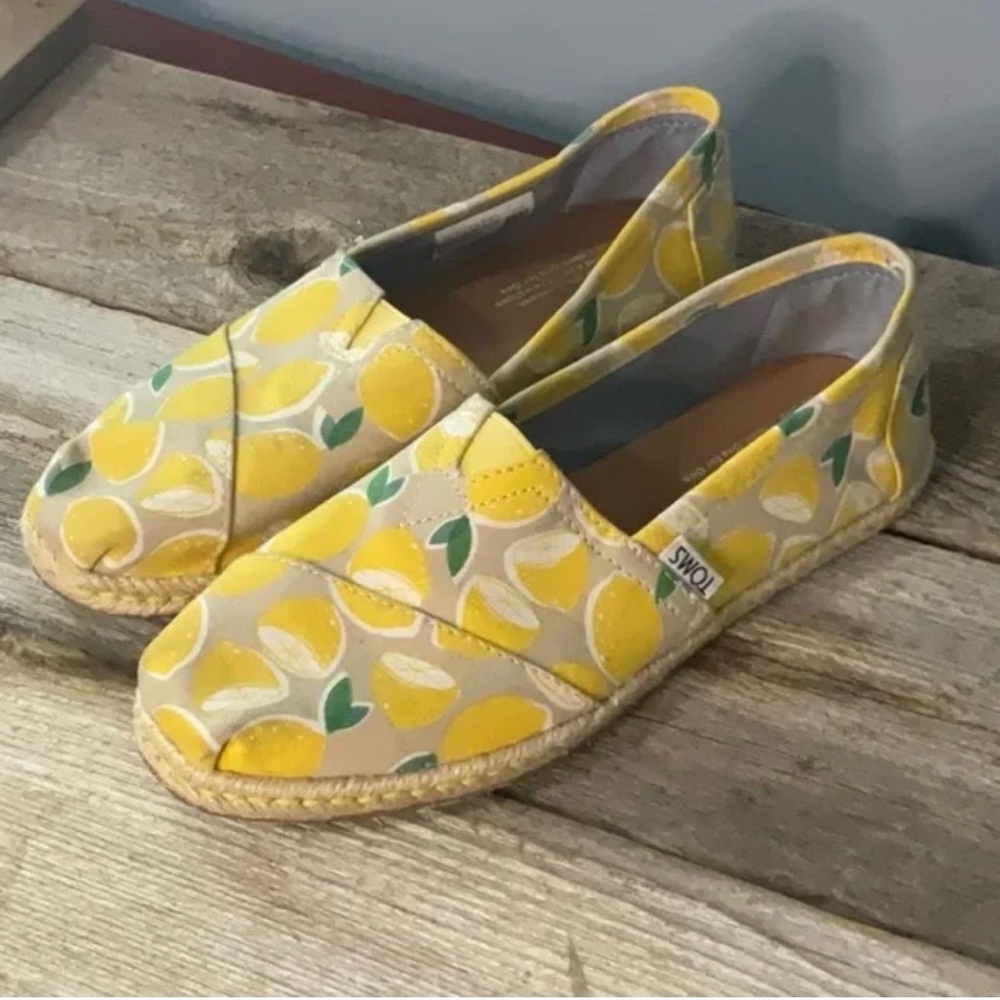 Toms Lemon Pattern Shoes, Size 10. Accidentally purchased 2 pairs! Like new.